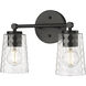 Ashli 2 Light 13.5 inch Matte Black Vanity Light Wall Light